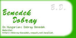 benedek dobray business card